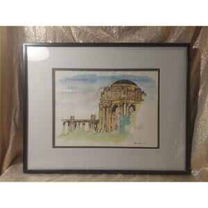 Original Watercolor Art, Palace Of The Fine Arts San Francisco, T. Calvello 1993